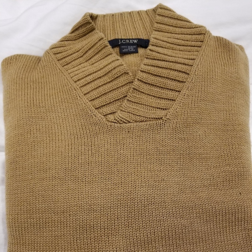 J. Crew brown shawl collar sweater men medium
